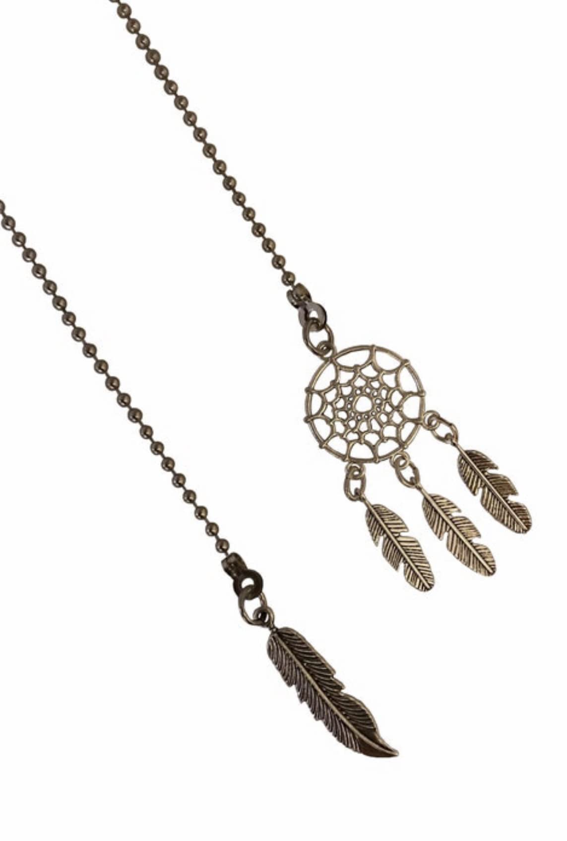 Dream Catcher Ceiling Light Fan Pull Chain Ornament Extender Silver