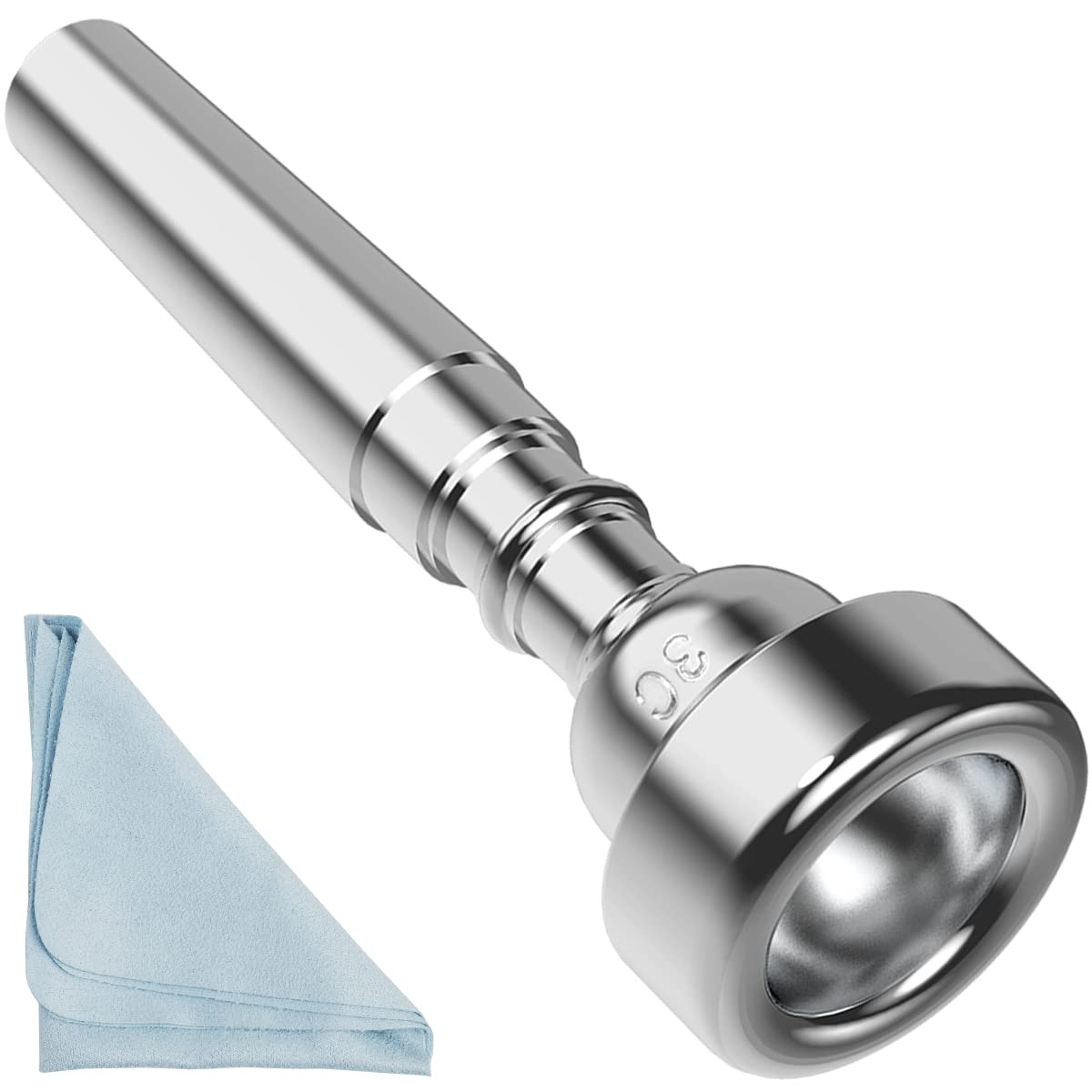 Silver Trumpet Mouthpiece 3C Trumpet Mouthpiece With Box Cleaning Cloth Compatible With Yamaha Bach Conn King Musical Instrument