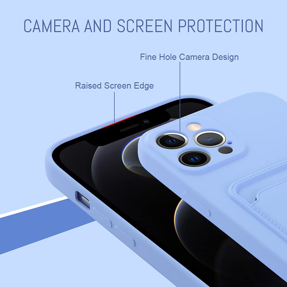 Mzelq Wallet Case For Iphone 12 Pro Max (6.1 Inch), Card Holder Camera Protection Cover + Screen Protector, Soft Slim Card Slot