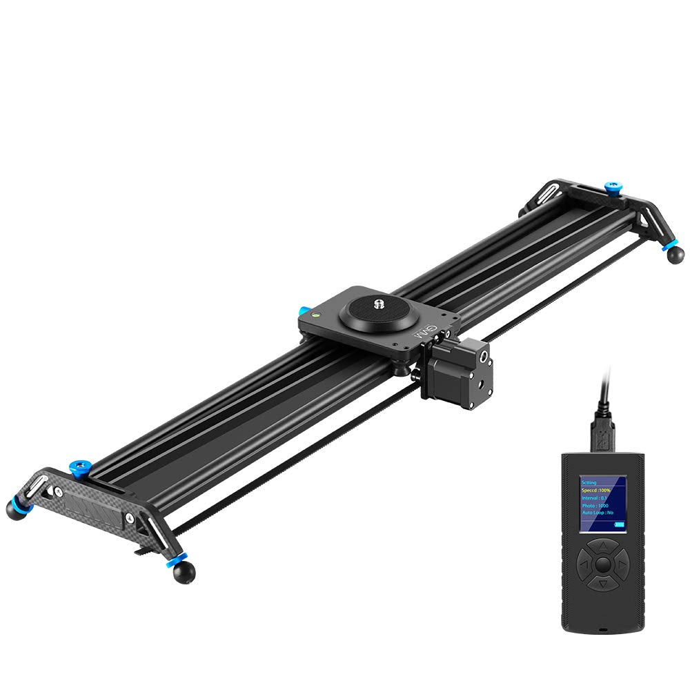 GVM Motorized Camera Slider, 31 Aluminum Alloy Track Dolly Rail Camera Slider with Tracking Shooting, 120 Degree Panoramic Shoot