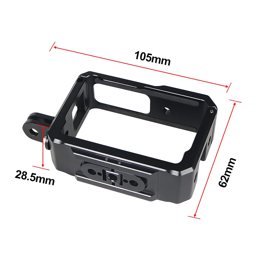 Novelgoal Aluminum Alloy Camera Cage Protective Frame With 1/4 Magnetic Holder Cold Shoe Mount With Extra Adapter For Mic Flash