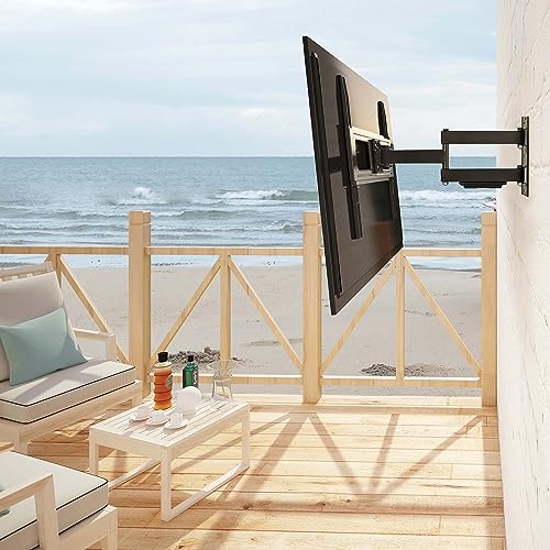 Zebozap Zztva8044 Full Motion Vinyl Siding Tv Mount | Mount On Vinyl Siding, Stucco, Brick And Stone | Outdoor Rated   Weatherpr