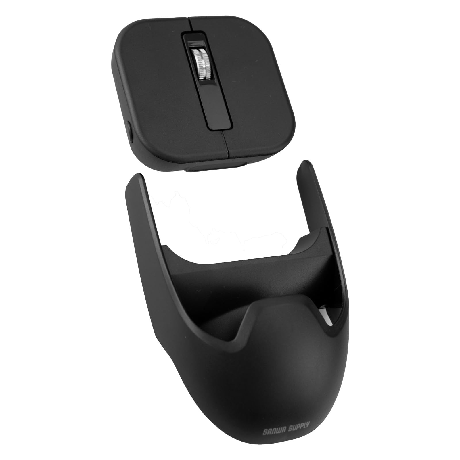 SANWA Wireless + 2 Bluetooth Mini Mouse with Magnetic Palm Rest, 2 in 1 Portable Pocket Mouse for Laptop, 800/1200/1600 DPI, Rec