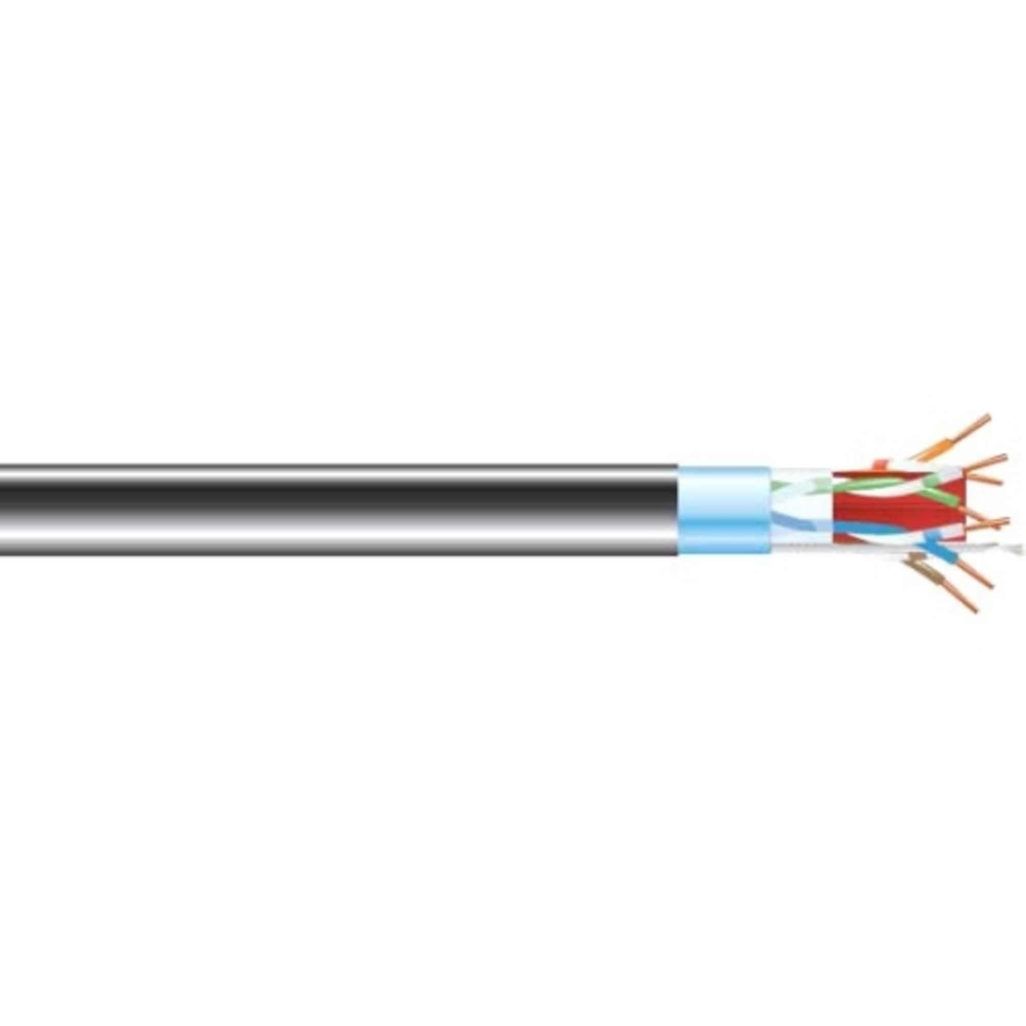 Cat6A 650-Mhz Solid Ethernet Bulk Cable - Shielded (F/Utp), Cmr Pvc, Black, 1000