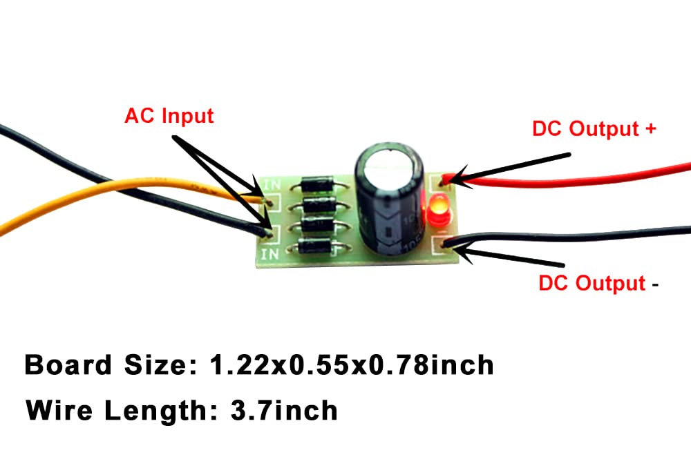 3Pcs Ac Dc Converter 6V 12V 24V To 12V 6V Full Bridge Rectifier Filter Power Supply Module For Model Train Railroad Led, 1N4007