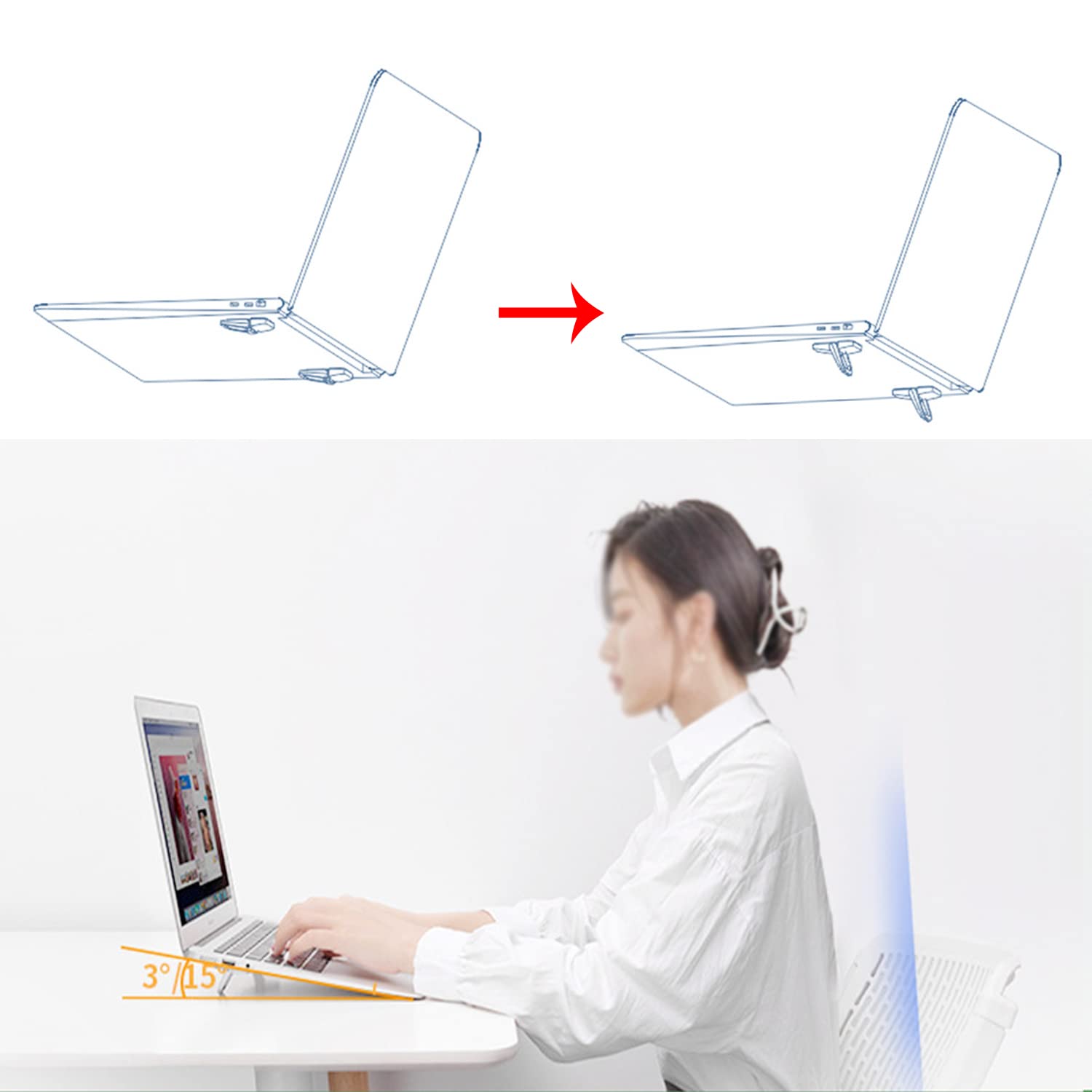 2Pcs Keyboard Stands, Mini Laptop Stand For Desk, Portable Laptop Stand Compatible With Macbook Air Pro, Dell Xps, Lenovo, Hp Mo