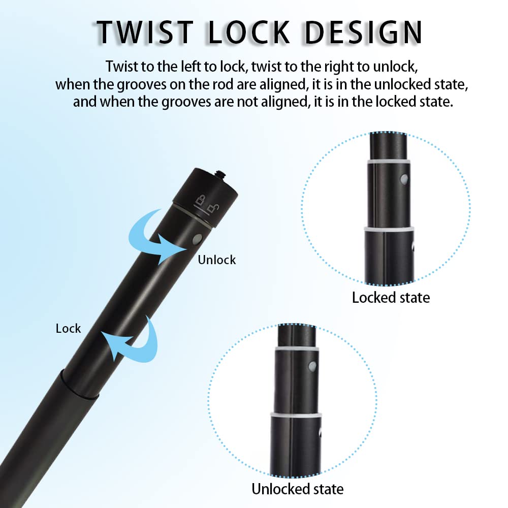 15 66.2 Inch Invisible Selfie Stick,1/4'' Extended Monopod Pole Compatible With Gopro Hero 13 12 11 10 9 8 7 Insta360 Akaso Ek70