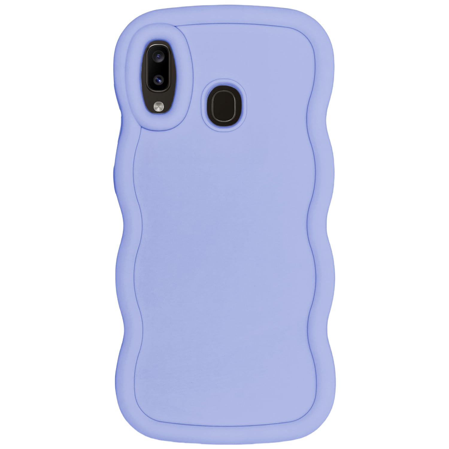 WOGROO Slim Fit Case for Samsung Galaxy A20 / A30, Wave Frame, Cute Soft TPU Thin Protective Phone Cover for Women, Light Purple