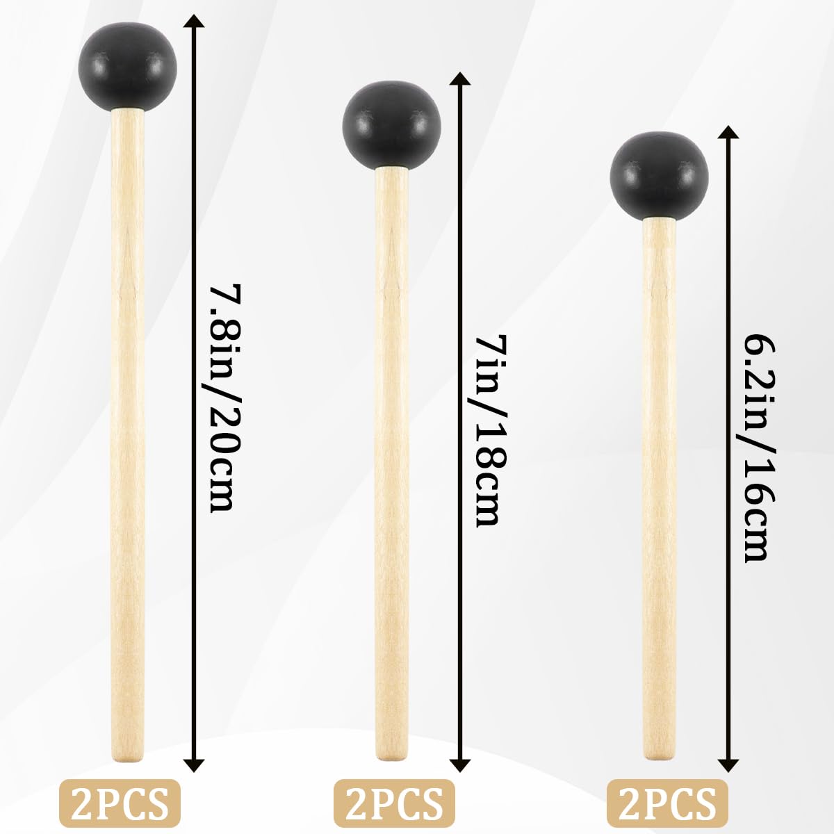 6 Pcs Xylophone Mallets Drum Mallets, With Rubber Head And Handle Percussion Mallets Set Tongue Drum Bell, For Tongue Drum Or Ke