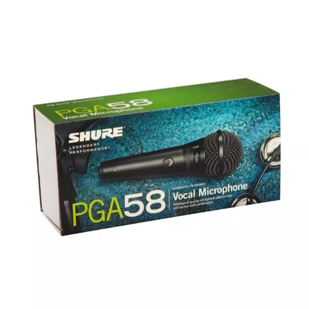 Shure Pga58 Dynamic Microphone   Handheld Mic For Vocals With Cardioid Pick Up Pattern, Discrete On/Off Switch, Stand Adapter An