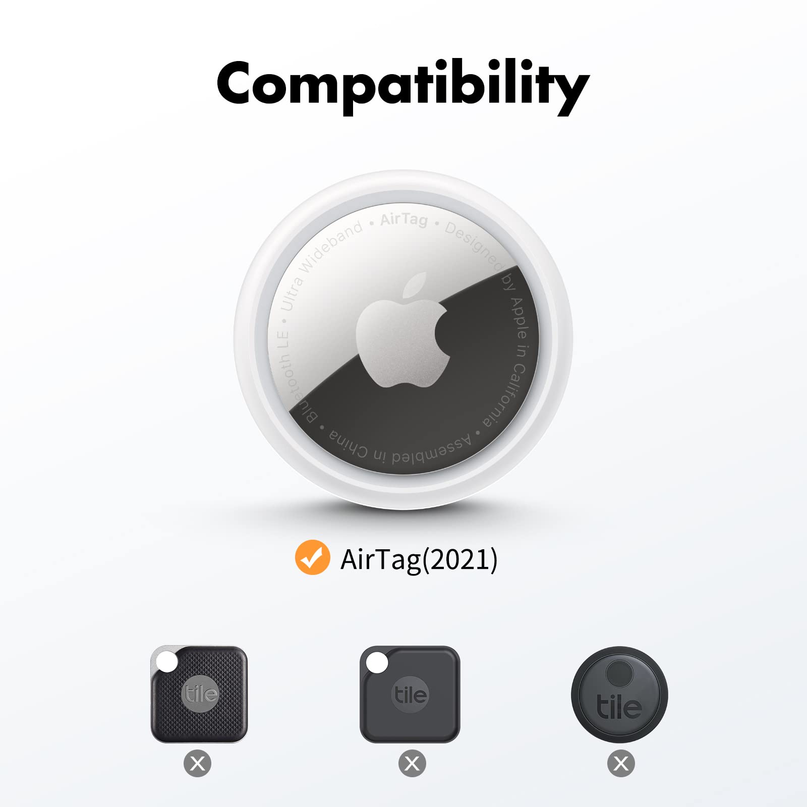 Unbreakcable Apple Airtag Holder With Strap  4 Pack [Fit Tightly Design] [Easy To Install] [Hold Air Tag Securely] Waterproof Tp