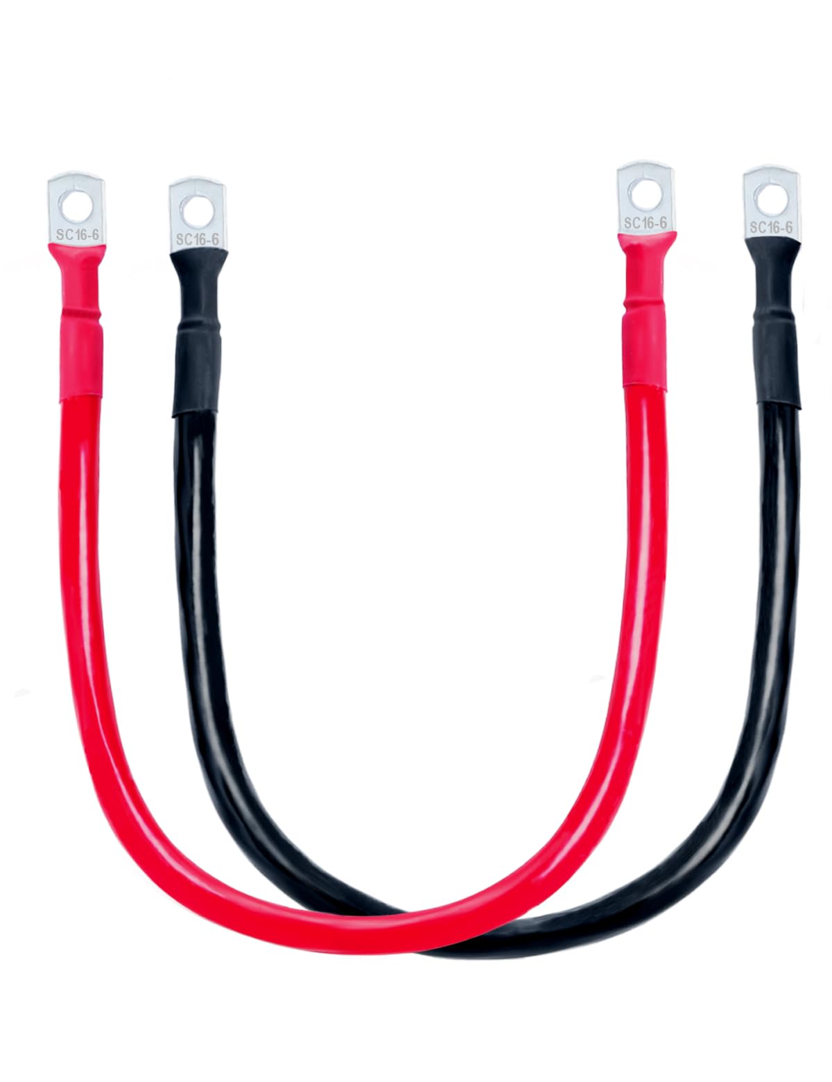 Eco Worthy 5Awg Battery Cable With 15/64' Lug Terminals 14Inch Cables Set Tinned Copper Battery Inverter Cable For Car, Truck, R
