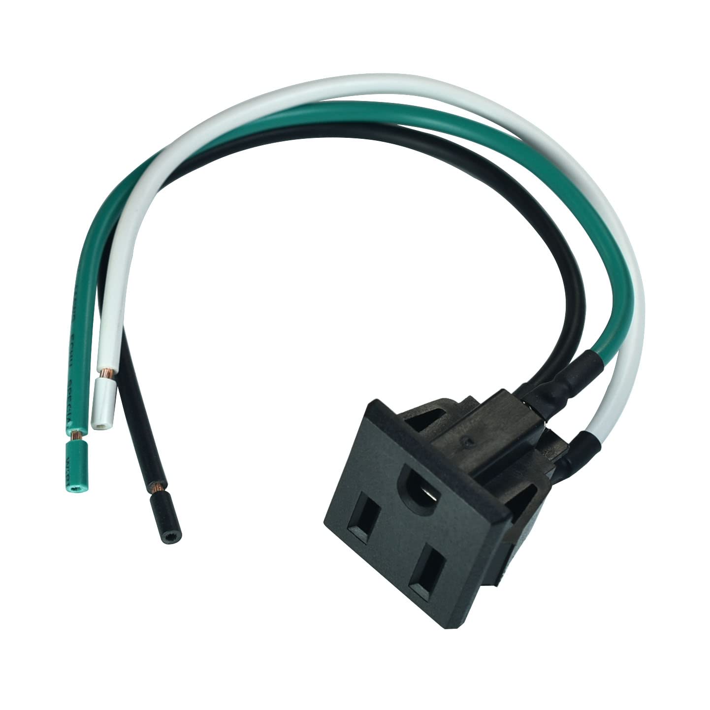 2Pcs 15A 125V Ac Panel Mount Outlet Industrial Plug Female Connectors Adapter With 14Awg Connection Line,3 Pins Us Power Socket