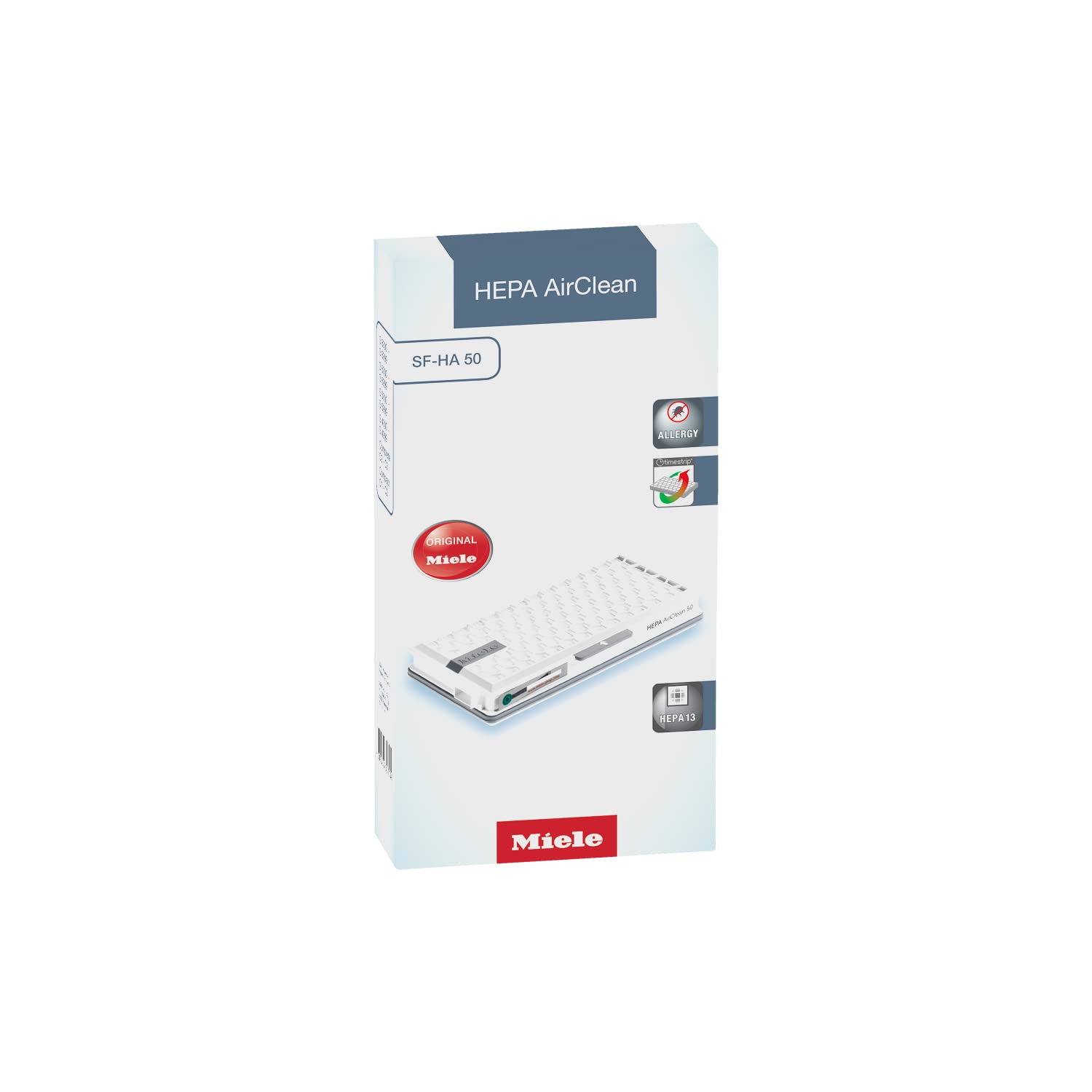 Miele Hepa Airclean Sfha50 2 Vacuum Filter, 12 Month Lifespan, With Timestrip Filter Change Indicator   Xl Pack For 2 Years Of Clean Air