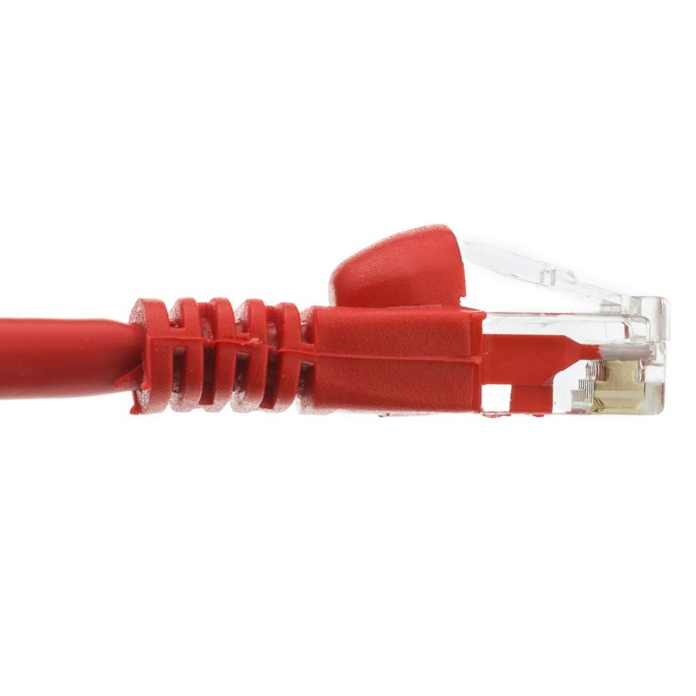 Cablewholesale 2 Foot Red Cat6A Ethernet Patch Cable, Snagless/Boot With Rj45 Connector, 500 Mhz, 24 Awg, Utp(Unshielded Twisted