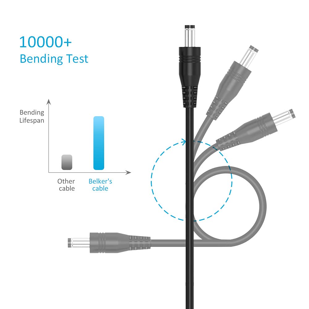 Belker Universal 5V Dc Power Cable Usb To Dc 5.5 2.1 Mm Plug Connector Tip Charging Cord With Most Frequently Used Interface Typ