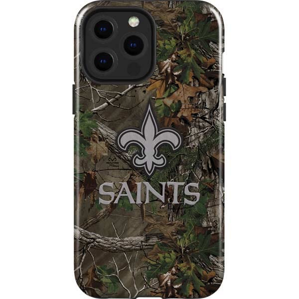 Skinit Impact Phone Case Compatible With Iphone 14 Pro Max   Officially Licensed Nfl New Orleans Saints Realtree Xtra Green Camo