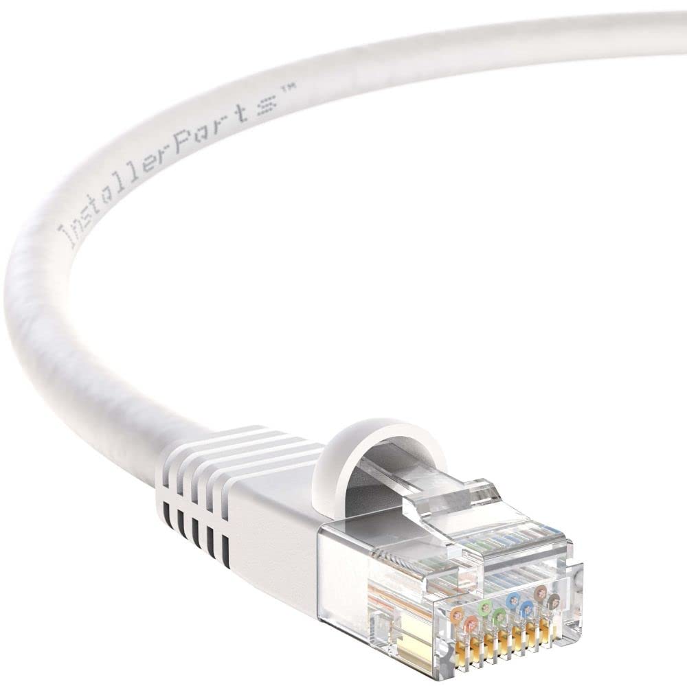 Installerparts Cat6 Cable Utp Booted [White]   [0.5 Ft]   [5 Pack]   Professional Series   10Gbps, Cat6 Patch Cable, Cat 6 Patch