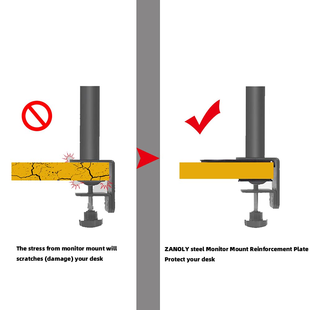 Steel Monitor Mount Reinforcement Plate,Monitor Arm Reinforcement Plate For Fragile Tabletop, Monitor Mount Reinforcement Plate
