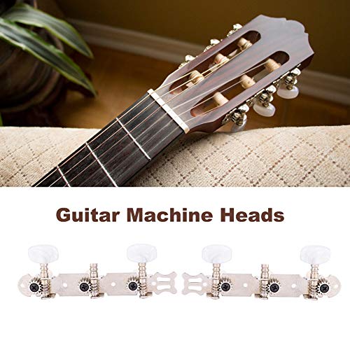 Bnineteenteam 3R+3L Acrylic Classical Guitar String Tuning Peg,Classical Guitar Tuners Machine Heads (Silver)