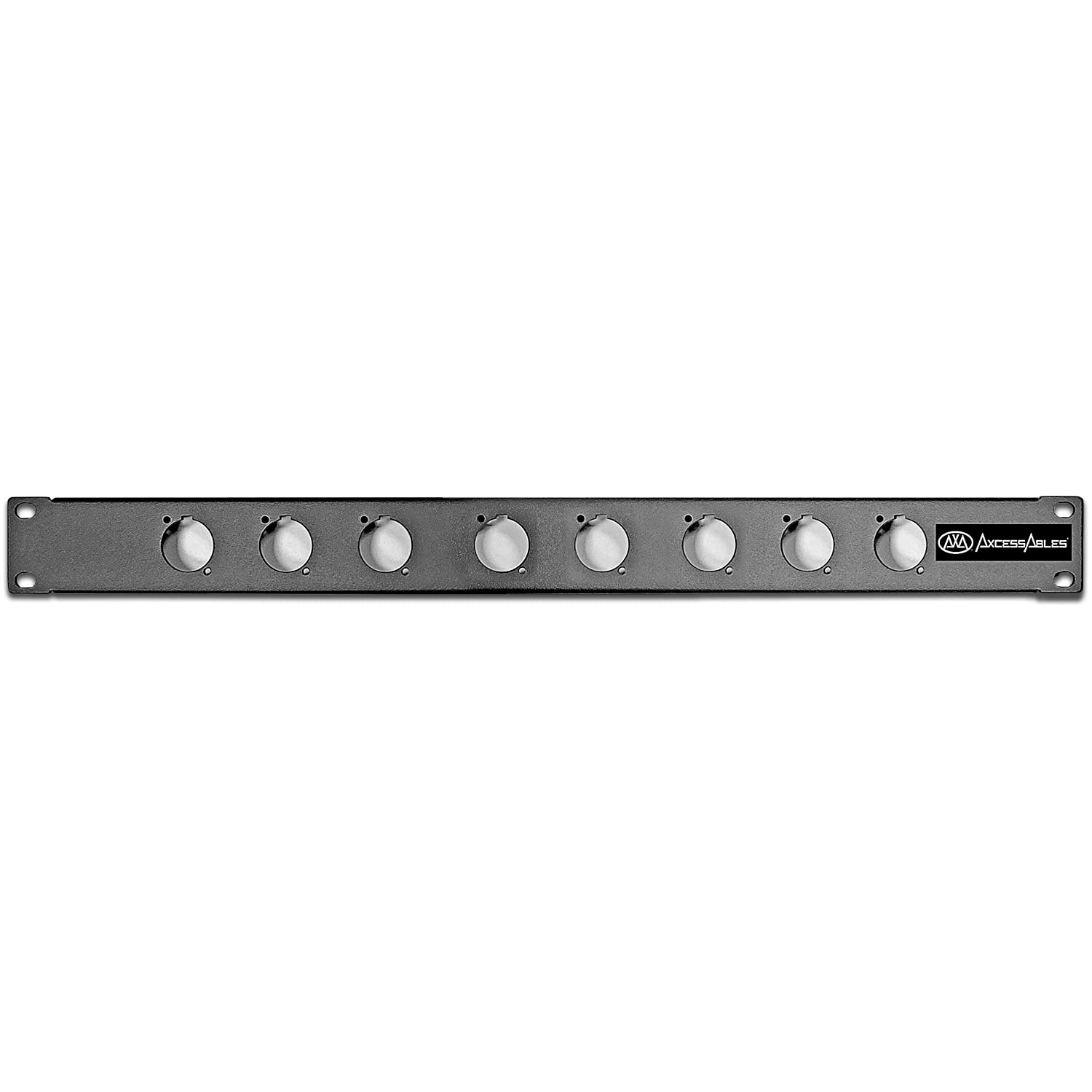 Axcessables Rkinput1U 1U D Series 8 Connectors Punch Out Component Panel For 19 Inch Av, Sound, Computer Equipment Racks. Patch