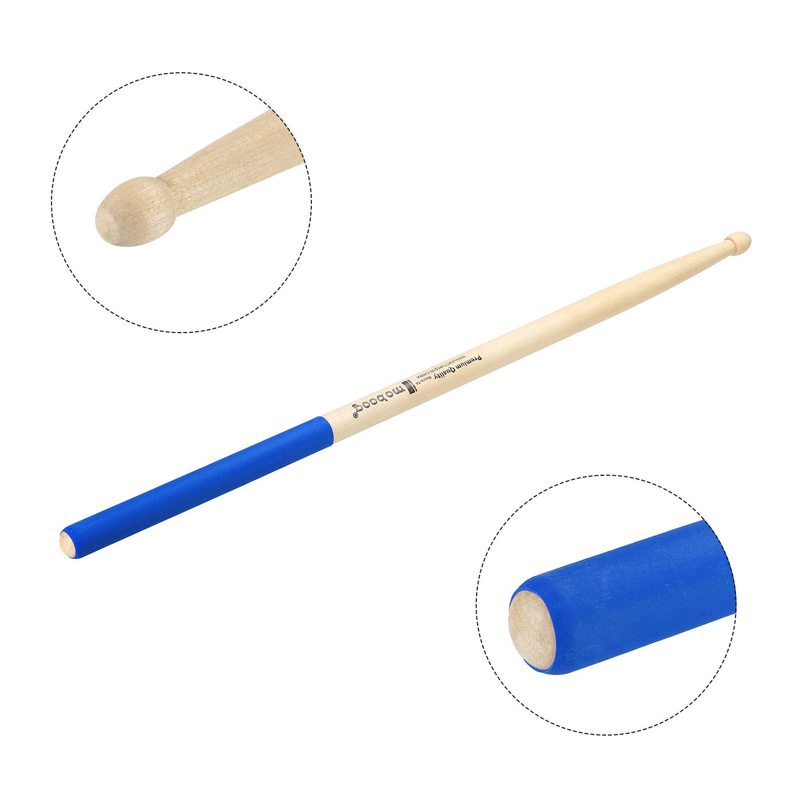 Patikil Maple Wood Drumstick Anti Slip Handle Grips Drum Stick Wrap 7A Blue 2 Pair For Drumming Musical Instrument Percussion