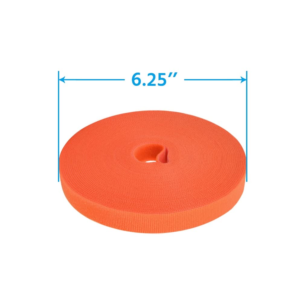 DIGITMON Hook and Loop Fastening Strap Tape 50Ft 0.8 Inch Orange