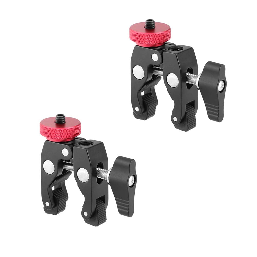 Kayulin Crab Clamp Holder With 1/4'' Screw Adapter For Studio Flash Light Camera Tripod (Black, 2 Pieces)