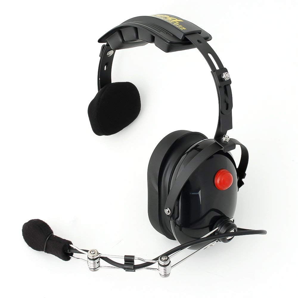 Rugged Radios Single Side Over The Head Headset for Racing Radios Electronics Communications - Features Wire Boom 5-Pin Input Ja