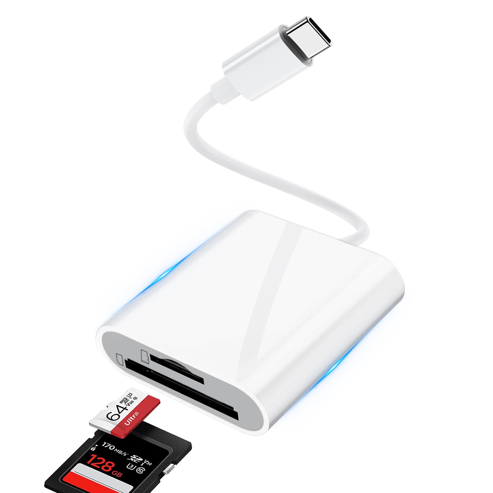 Usb C Sd Tf Card Reader 2In 1 High Speed High Capacity No Need To Download App Support Transfer Video, Picture, File Micro Sd Ca