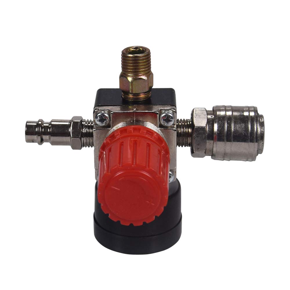Air Compressor Pressure Regulator 1/4 ''Pneumatic Expansion Valve, Pressure Control Valve With 180Psi 12Bar Connection (Four Way