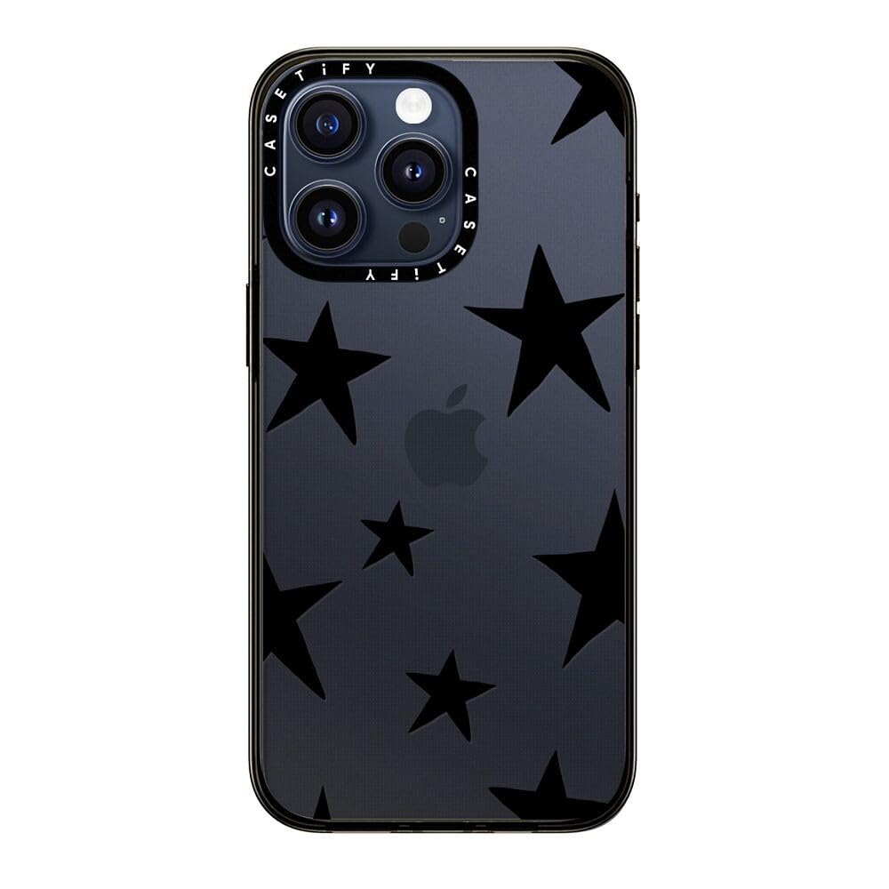Casetify Compact Case For Iphone 15 Pro Max [2X Military Grade Drop Tested / 4Ft Drop Protection]   Stars Black   Clear Black