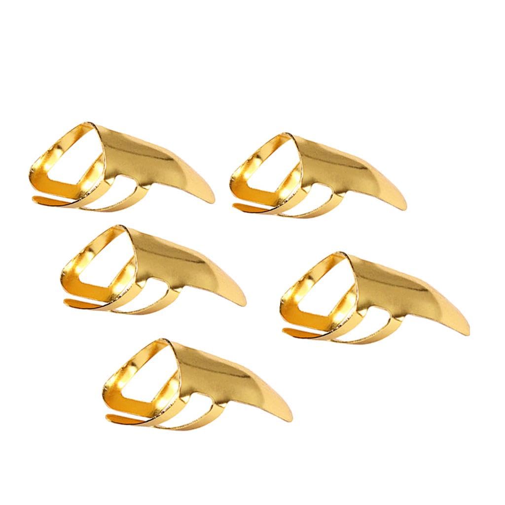 Zoomella 5X Golden Guitar Finger Picks Plectrums Slide Stainless Steel Finger Picks|Collectibles|Collectibles
