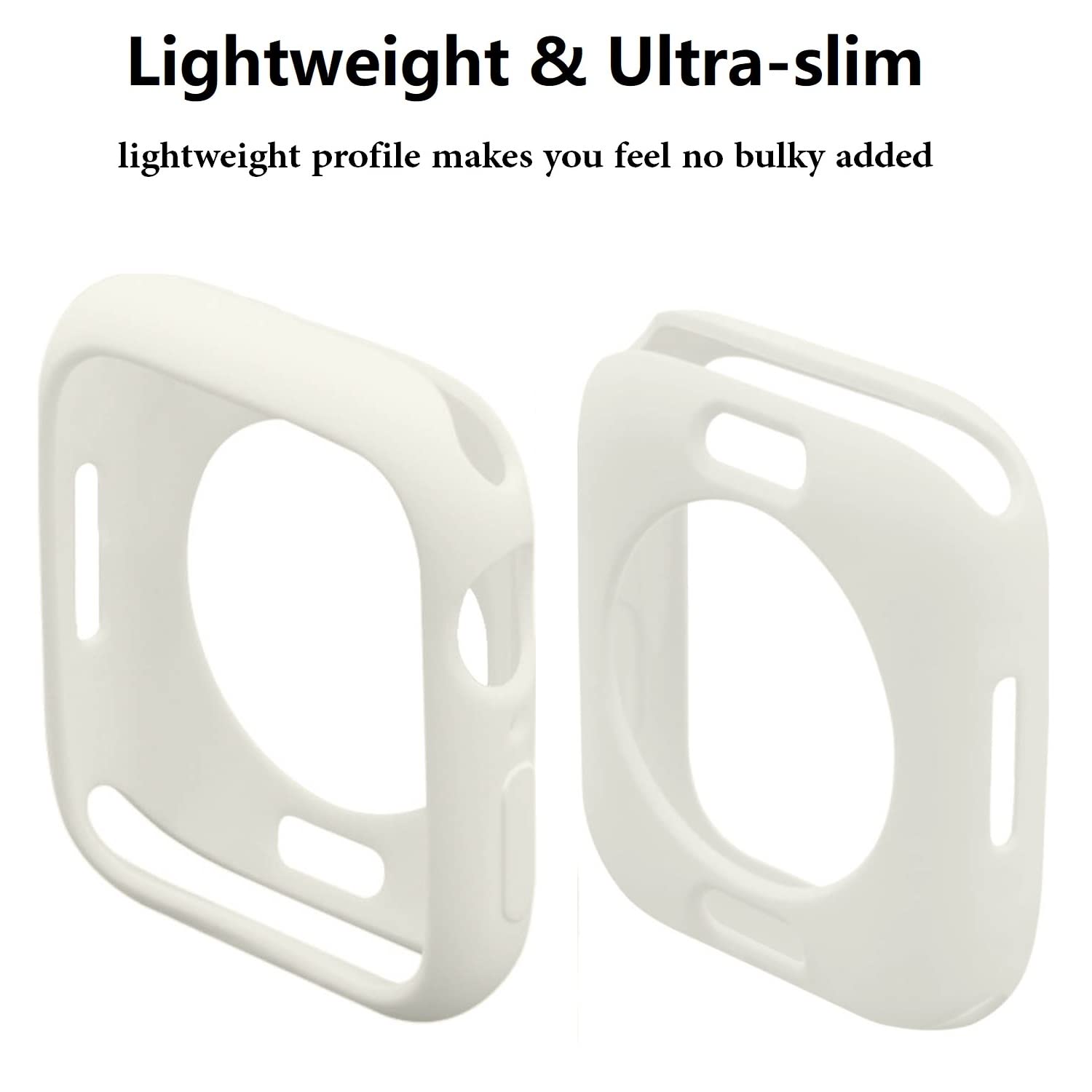 Hontao Ultra Thin Soft Tpu Shockproof Bumper Case For Iwatch Apple Watch Series 9/8/7 Antique White 45Mm