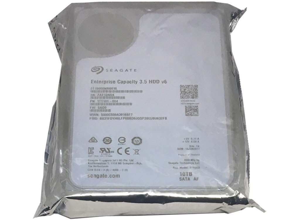 Seagate Enterprise Capacity | St10000Nm0016 | 10Tb 7200 Rpm Sata 6.0Gb/S 256Mb Cache Hyperscale 512E 3.5'' Hard Disk Drives