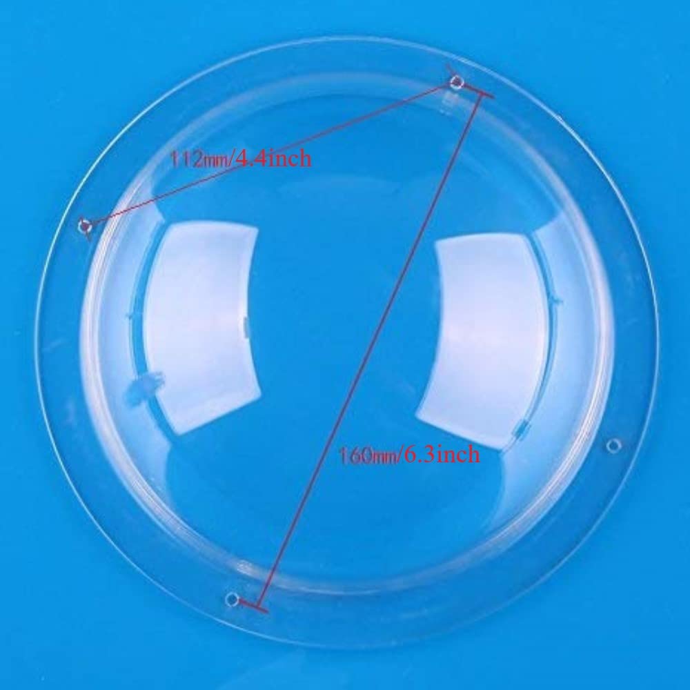 Ricrrover Diameter 6 Inch/150Mm W/4 Holes Clear Acrylic Dome Flange Clear Plastic Hemisphere Indoor/Outdoor Cctv Replacement Cle