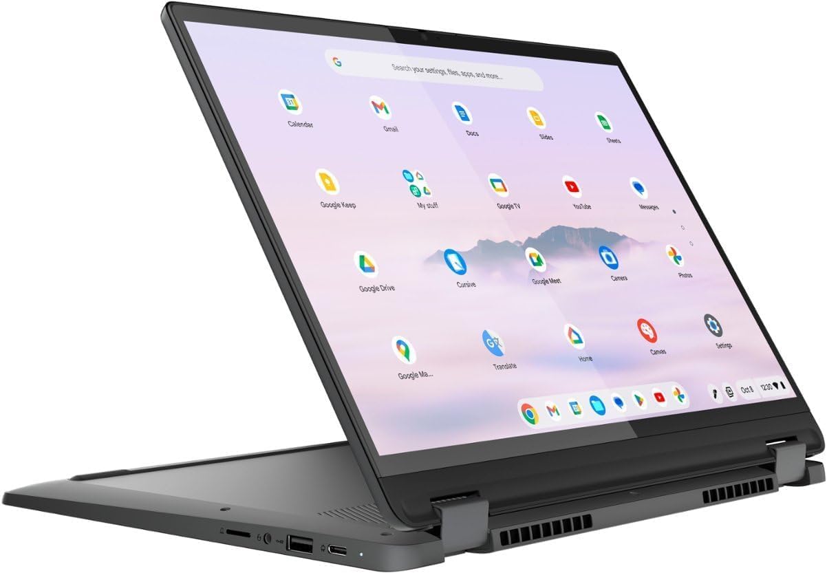 Lenovo Ideapad Flex 5I Chromebook Plus 2-In-1 Laptop, W/External Optical Drive, 14 Wuxga Touchscreen, I3-1315U(6-Core), 8Gb Ram,