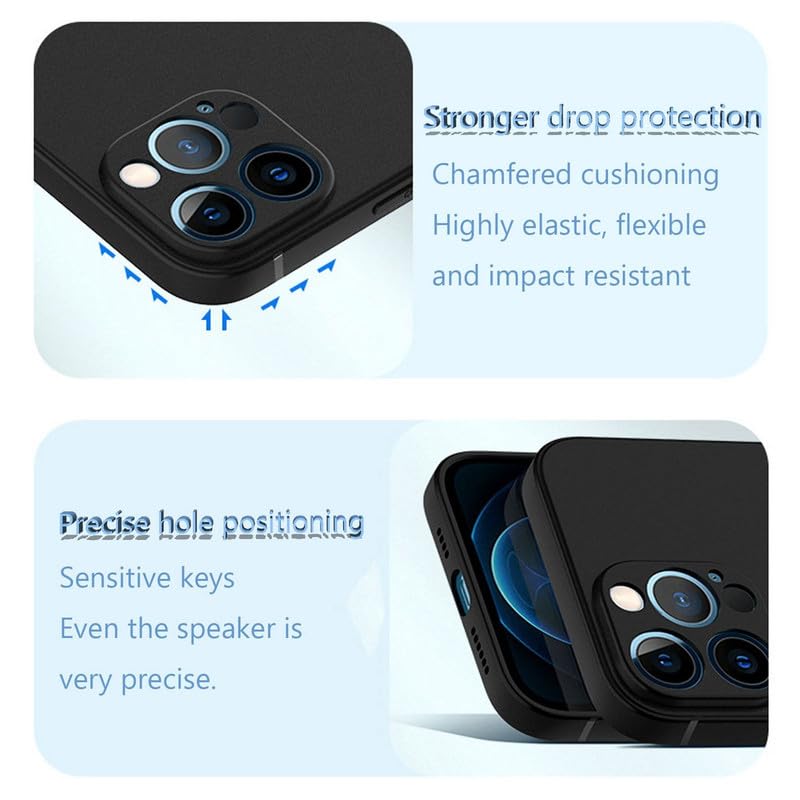 Hgjtfany For Unihertz 8849 Tank 3 Pro Case, With [1 X Tempered Glass Screen Protector], Black Soft Silicone Shell, Shockproof Bu