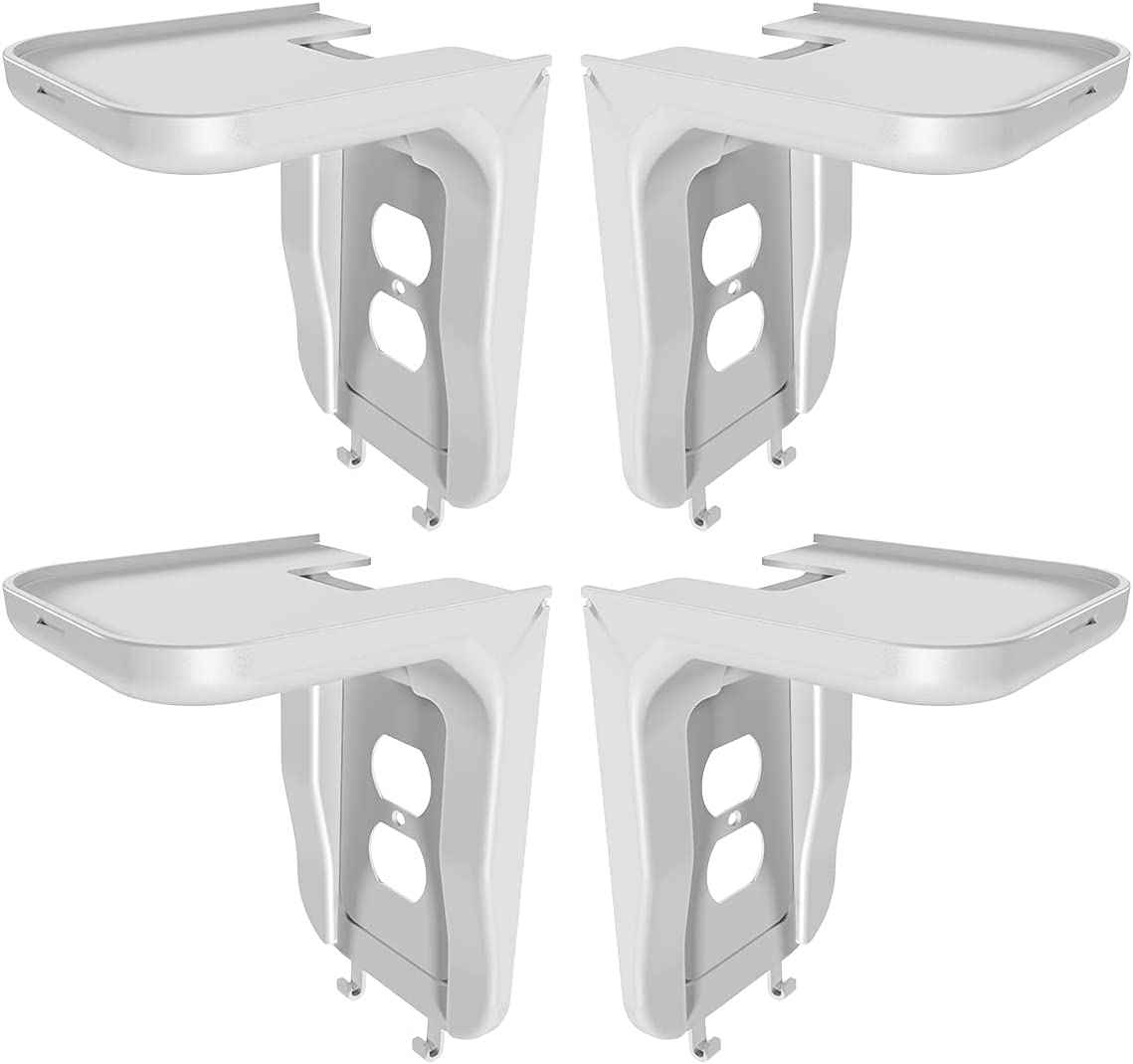 Suptek Wall Outlet Shelf 4 Pack,Home Wall Shelf Organizer For Outlets,Perfect For Bathroom,Kitchen,Bedrooms,Hold Cell Phone,Spea