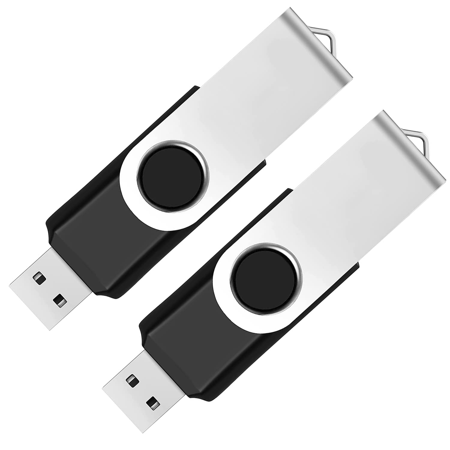 2 Pack 64Gb Usb Flash Drive Usb 2.0 Thumb Drives Jump Drive Fold Storage Memory Stick Swivel Design   Black