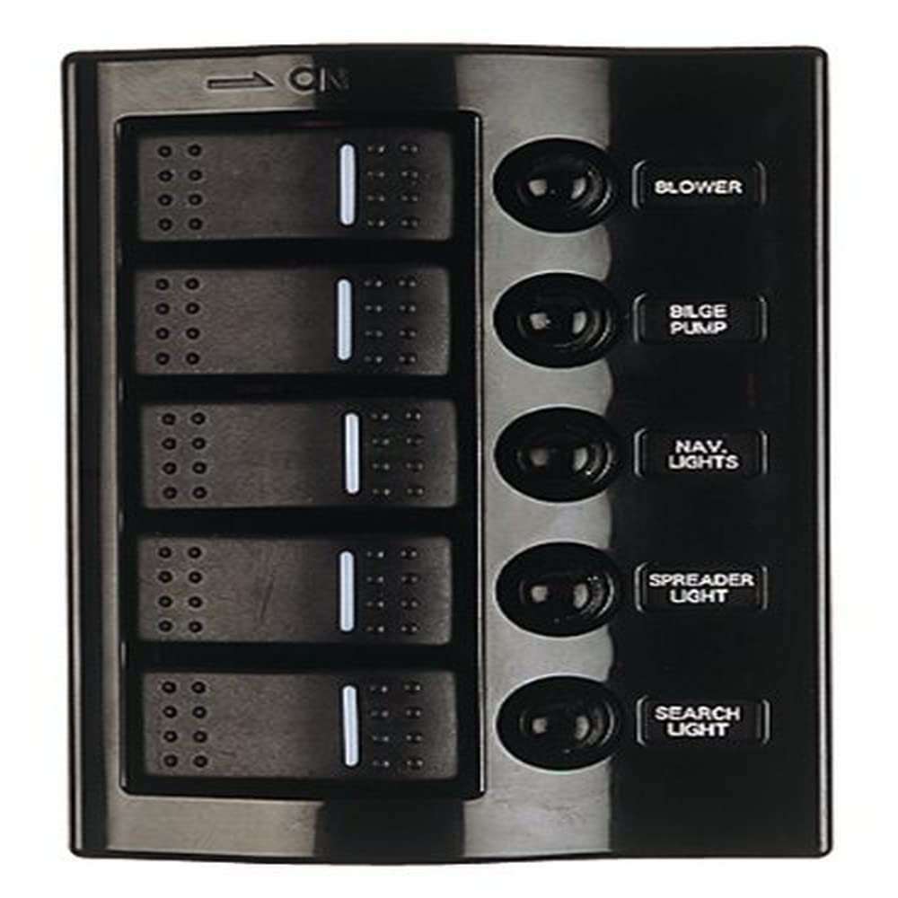 Sea Dog 425800-1 Wave Rocker Switch Breaker Panel With 5 Switches,WBAUVB006YK5PTG
