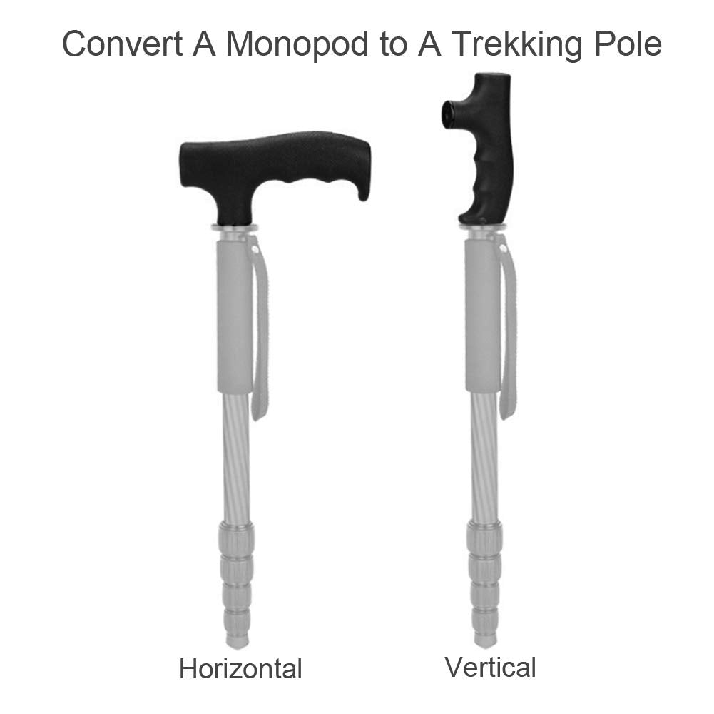 Camdesign Monopod Handle Adapter Walking Stick Cane Monopod Head Attachment Converter Trekking Pole Handle Grip For Hiking Climb