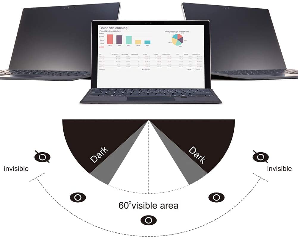 Filmext For Microsoft Surface Go 2Th Generations Fully Removable Privacy Screen Protector Filter, Anti Spy Filter, Anti Glare Fe