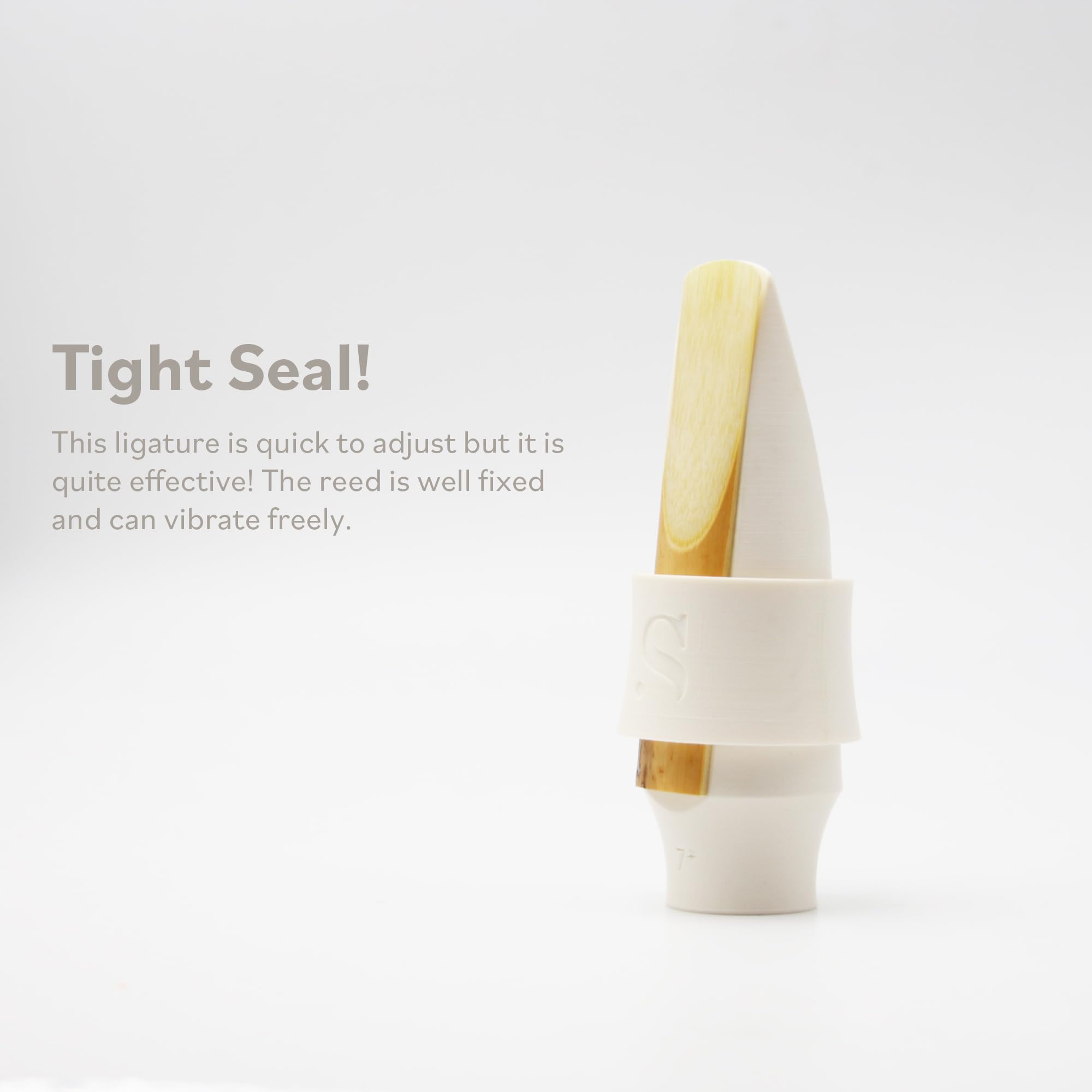 Syos Tenor Saxophone Ligature Arctic White, Great Fit For Syos Mouthpieces And Compatible With Tenor Sax Rubber Mouthpieces