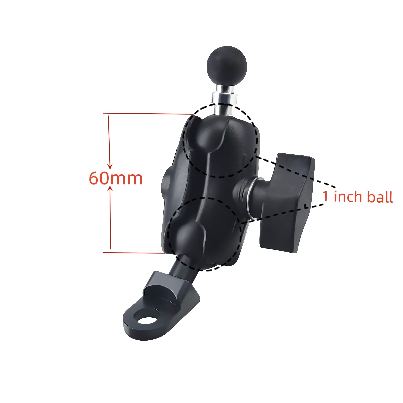 1 Inch Ball Mount Set Connecting Arm Compatible With Ram Mount,Suitable For Cars, Motorcycles, Bicycles Phone Holder (S L601210)