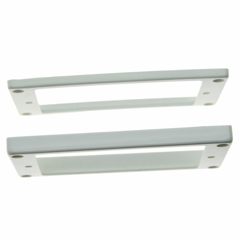 Dopro Set Of 2 Humbucker Pickup Ring Pickup Mounting Frame Flat Bottom 3 * 5 For Neck And 7 * 9 For Bridge Pickup White