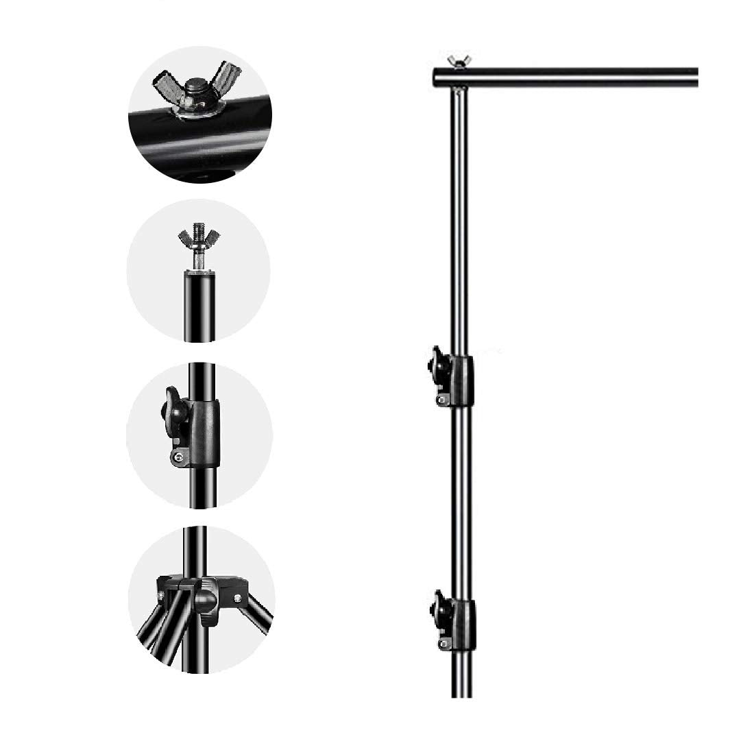 Slow Dolphin Photo Video Studio 10Ft (W) X 9.2Ft (H) Heavy Duty Adjustable Photography Backdrop Stand Background Support System