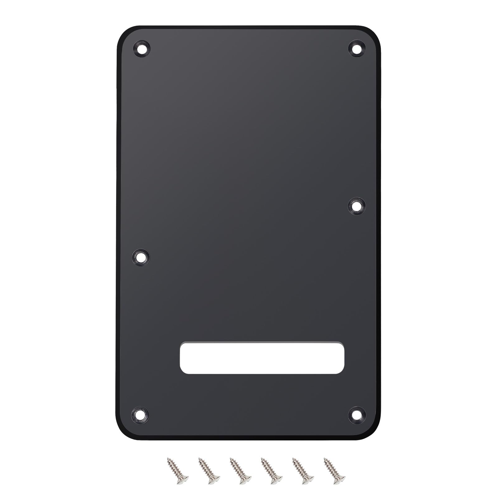 Banworks Electric Guitar 1 Ply Backplate 6-Hole Trem Tremolo Cover for USA/Mexican Fender Standard Strat ST JT/HGB-01 Matt Black