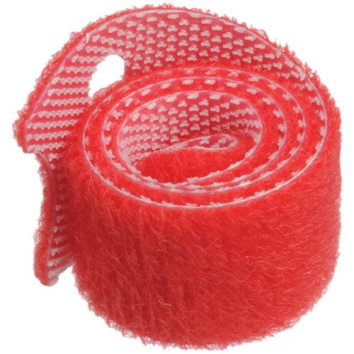 Pearstone 0.5 X 8 Touch Fastener Straps (Red, 10-Pack)