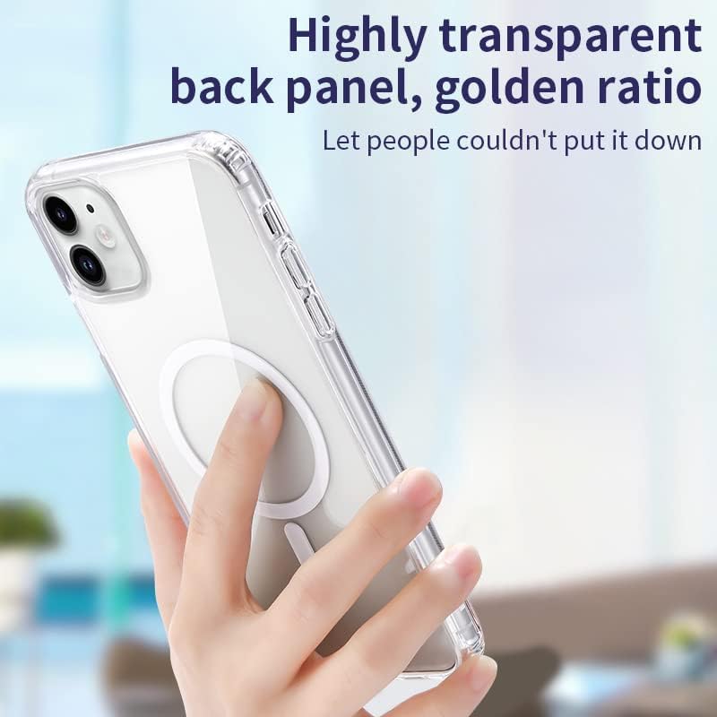 Gyizho Strong Magnetic Clear For Iphone 11 Case [Compatible With Magsafe] [Military Grade Drop Tested] Shockproof Protective Sli